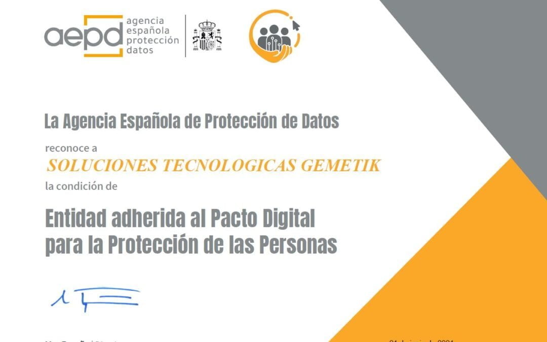 GEMEtik se suma al Pacto Digital de la AEPD